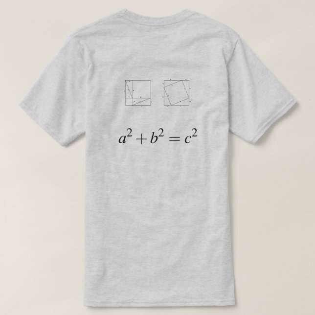 Camiseta Prova geométrica do teorema pitagórico (Verso do Design)