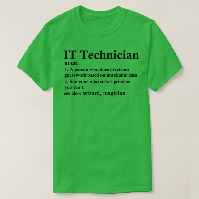Camiseta Prova técnica de computação engraçada com definiçã (Frente do Design)