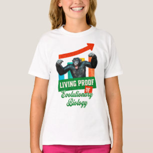 Camiseta Prova Viva da Biologia Evolutiva Chimpanzé Engraça