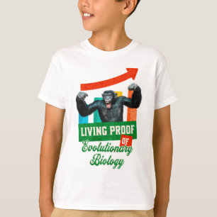 Camiseta Prova Viva da Biologia Evolutiva Chimpanzé Engraça