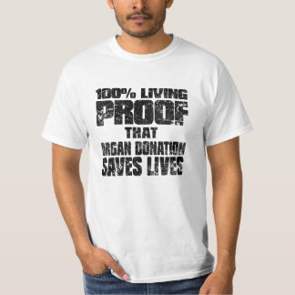 Camiseta prova viva de 100% que a doação de órgão salvar