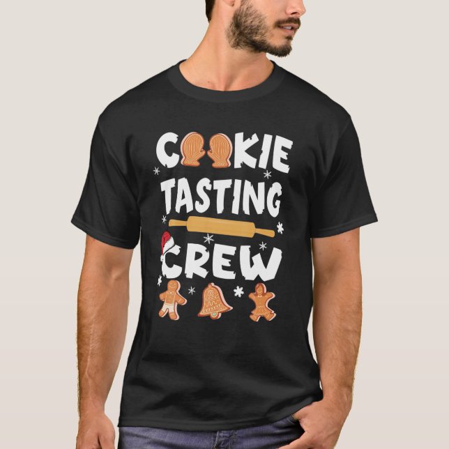 Camiseta Provando de Natal Cookie Tripulação Engraçada Corr (Frente)
