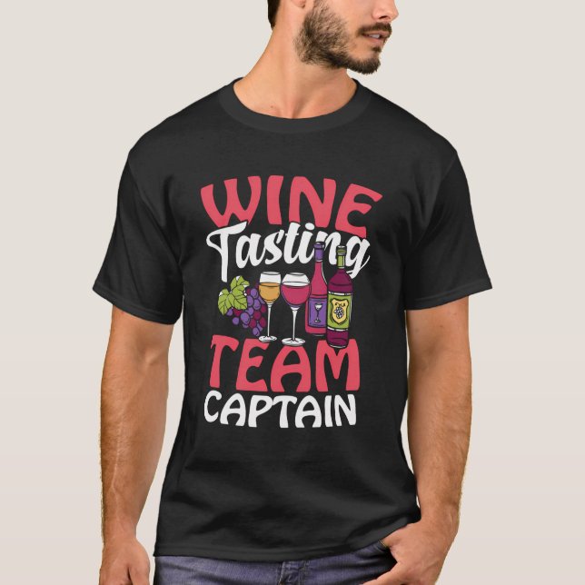 Camiseta Provando de Vinho Bebendo de Rastreamento do Capit (Frente)