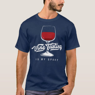 Camiseta Provando de vinho é meu esporte Engraçado Vinho Ca