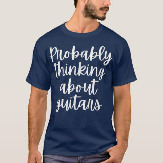 Camiseta Provavelmente Pensando Em Guitarras