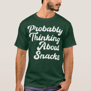 Camiseta provavelmente pensando em lanches
