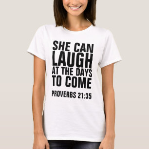 CAMISETA PROVÉRBIOS 21MULHERES T-SHIRTS, ELA PODE RIR