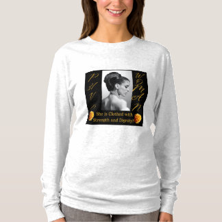 Camiseta Provérbios 31 Camisa-T de manga branca de longa di