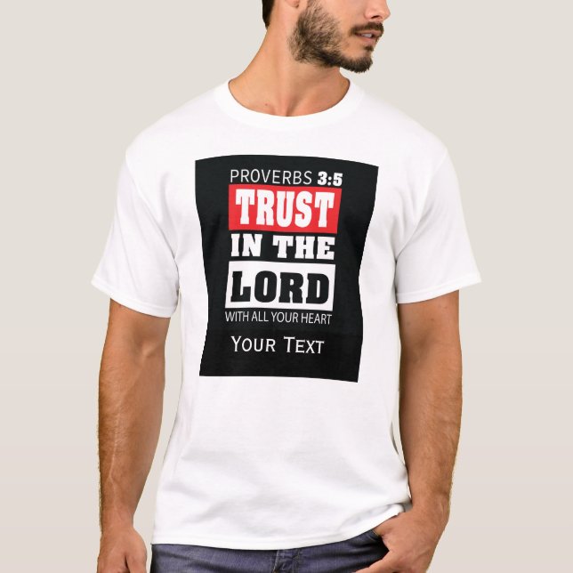 Camiseta Provérbios 3:5 – Confie no Senhor Versículo da Bíb (Frente)