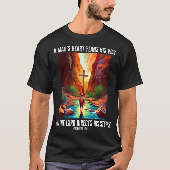 Camiseta Proverbs 169 Bible Verse Hiking The Narrows Christ (Frente)