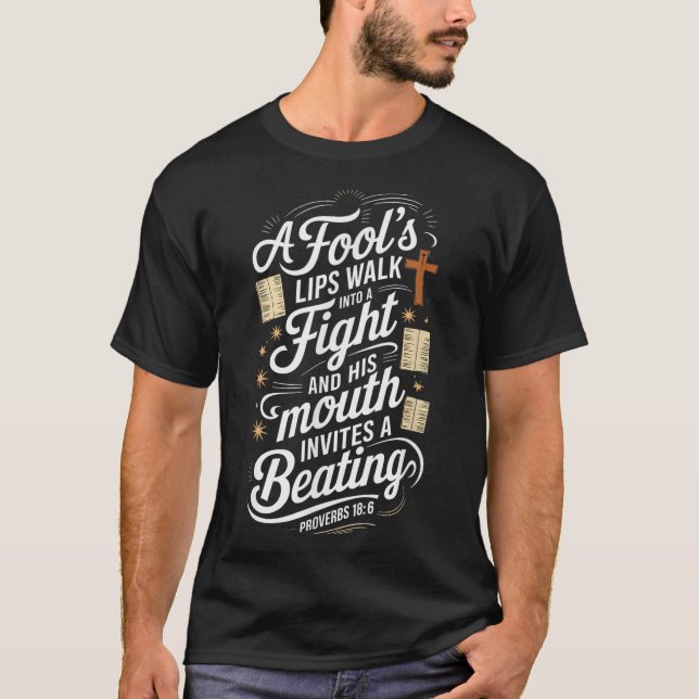 Camiseta Proverbs 18 6 _ Bible Verse  (Frente)