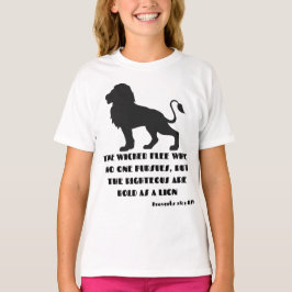 Camiseta Proverbs 28:1 Bíblia Verse Cotação KJV Girl