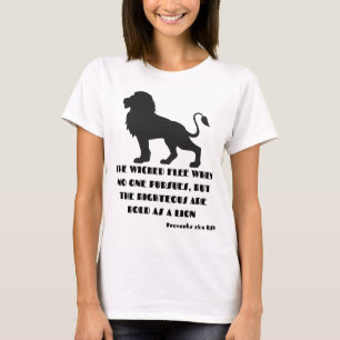 Camiseta Proverbs 28:1 Bíblia Verse Cotação KJV Mulher