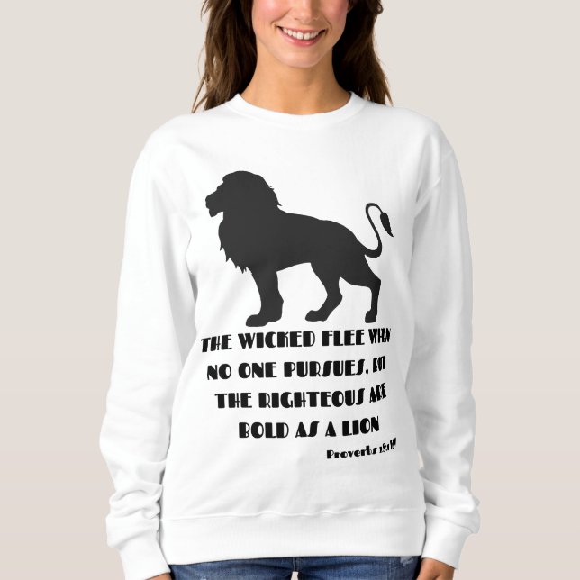 Camiseta Proverbs 28:1 Bíblia Verse Cotação KJV Mulheres (Frente)