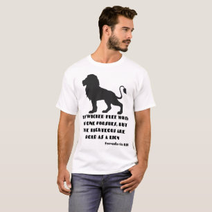 Camiseta Proverbs 28:1 Bíblia Verse Cotação KJV Unisex