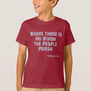 Camiseta Proverbs 29:18 Bíblia Verse KJV Cote Boy