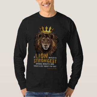 Camiseta Proverbs 30:30 KJV Bíblia Scripture Cote Masculina