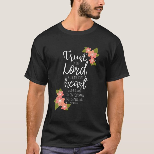 Camiseta Proverbs 3 5 Confiança no Lord Scripture Christian (Frente)