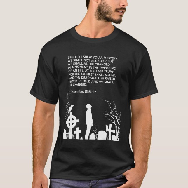 Camiseta proverbs bible study 1 Corinthians 15 51 52 (Frente)