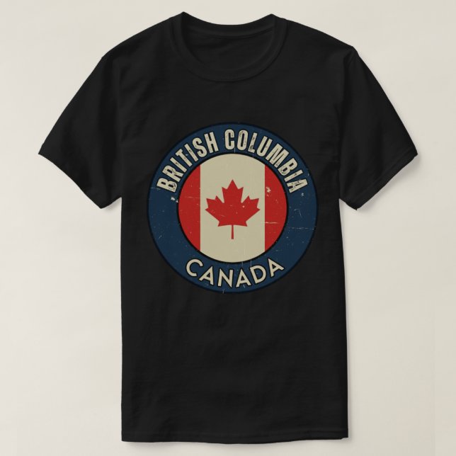 Camiseta Província da Colúmbia Britânica Canadá (Frente do Design)