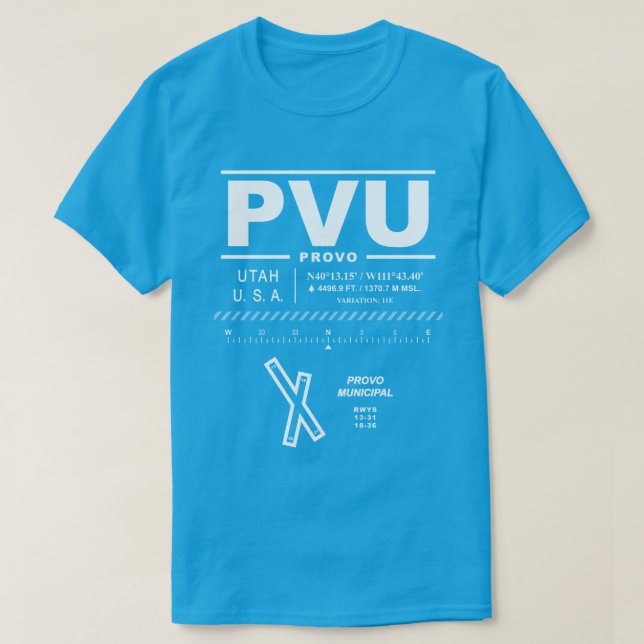 Camiseta Provo Municipal Airport PVU (Frente do Design)