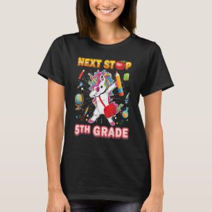 Camiseta Próxima Parada 5 Dabbing Unicorn Quinta Criança Te
