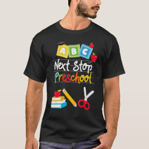 Camiseta Próxima Parada Pré-Escolas pré-K Formando de Cuida