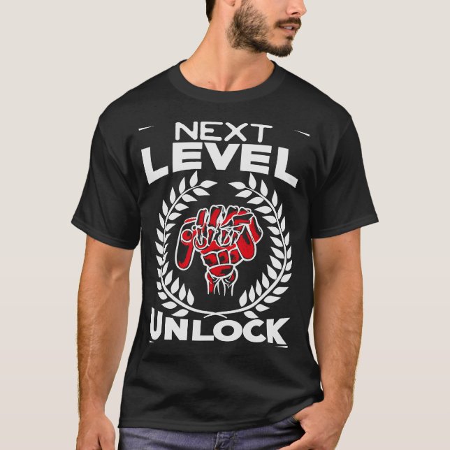 Camiseta Próximo nível Desbloquear Videos games de Joystick (Frente)
