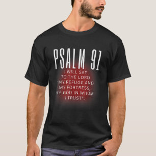Camiseta Psalm 91 A Bíblia das Escrituras de Refúgio Verse