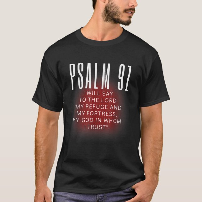 Camiseta Psalm 91 A Bíblia das Escrituras de Refúgio Verse  (Frente)