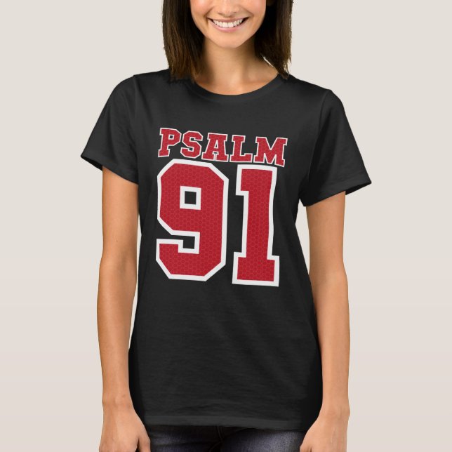 Camiseta Psalm 91 Bíblia Verse Christian Meu Refúgio Meu Je (Frente)