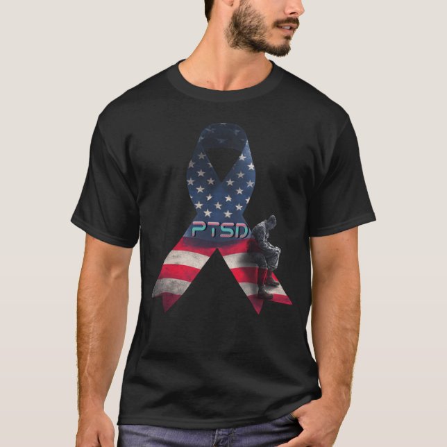 Camiseta PSD: Suporte Militar de Bandeira do Teto USA (Frente)