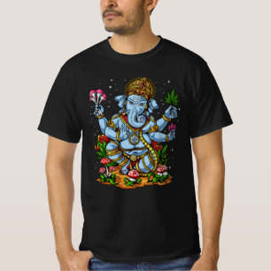 Camiseta Psicodélica Hindu Deus Ganesha Weed