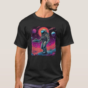 Camiseta Psicodélica Trippy Black Light Astronauta Space Ar