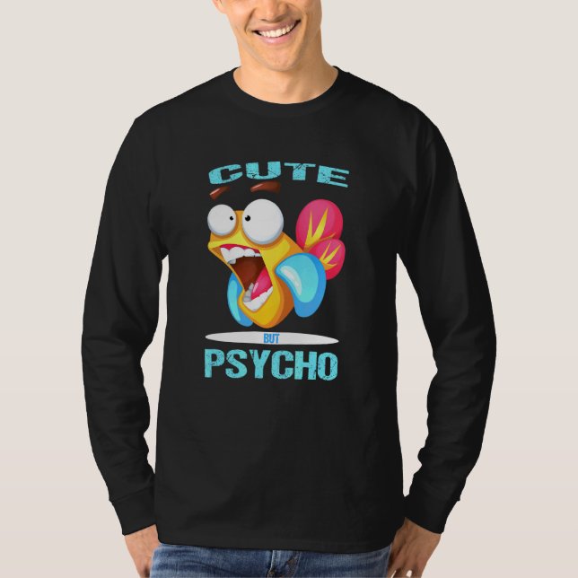 Camiseta Psicologia Bonita Mas Psicopata É Doce Mas Peixe P (Frente)