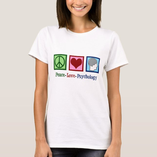 Camiseta Psicólogo bonito da psicologia do amor da paz (Frente)
