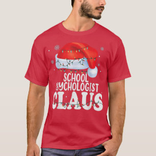 Camiseta Psicólogo Escolar Claus de Natal Engraçado