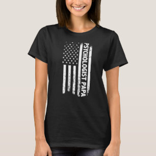 Camiseta Psicólogo Papa Dia de os pais de Bandeira American