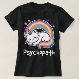 Camiseta Psicopata Sarcástico do Arco-íris Retro Divertido 
