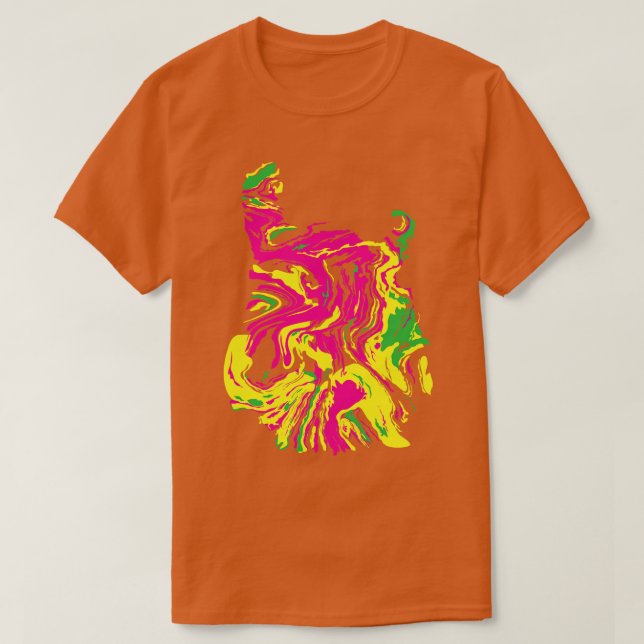 Camiseta Psíquica do guitarra Swirl (Frente do Design)