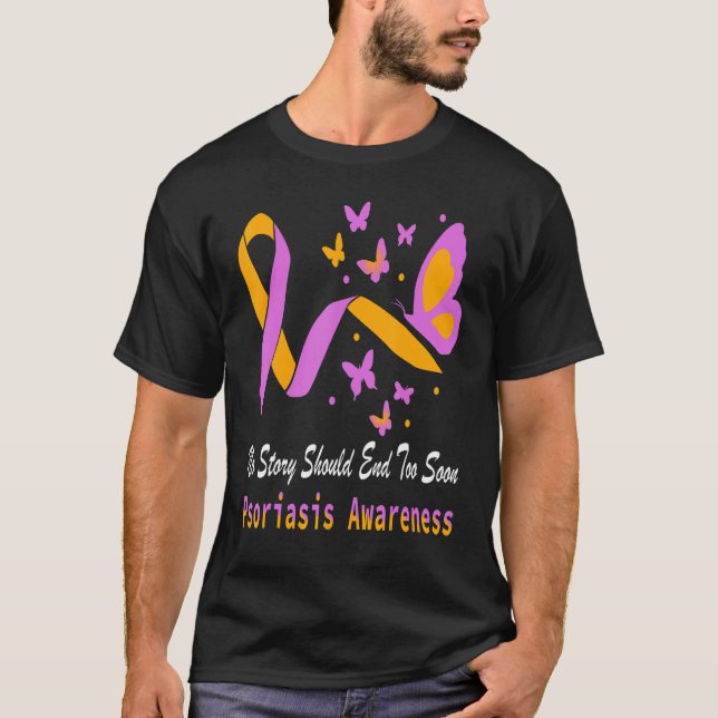 Camiseta Psoriasis Awareness Butterfly Support Lavender & O (Frente)