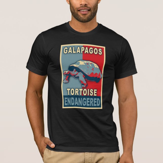 Camiseta psto em perigo do pop art da tartaruga de (Frente)