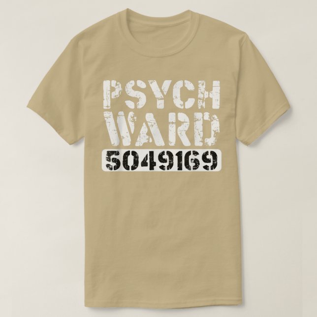 Camiseta Psych Ward Inmate Jail Spooky Puns Costume Jailbir (Frente do Design)