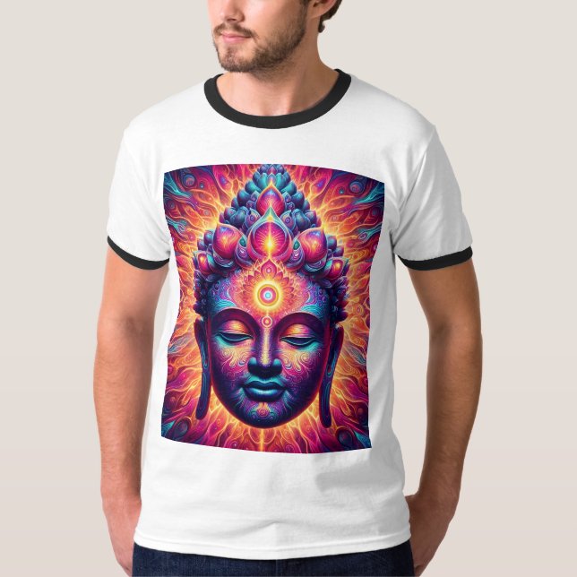 Camiseta Psychedelic Buddha Art  - Vibrant Third Eye  (Frente)