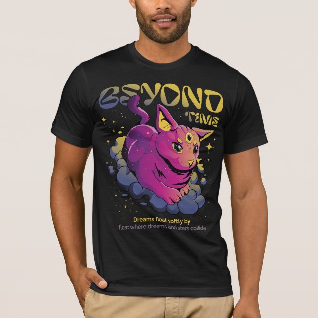 Camiseta Psychedelic Cosmic Cat - Beyond Time Tee (Frente)