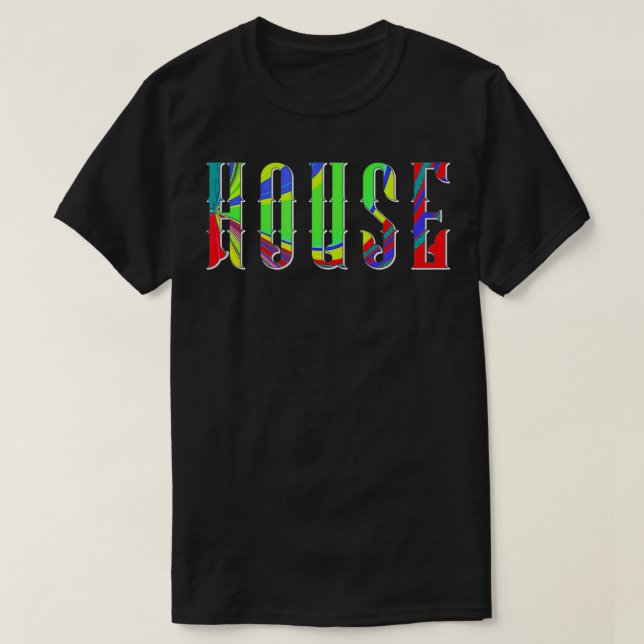 Camiseta Psychedelic Pattern House Music Electronic Techno  (Frente do Design)