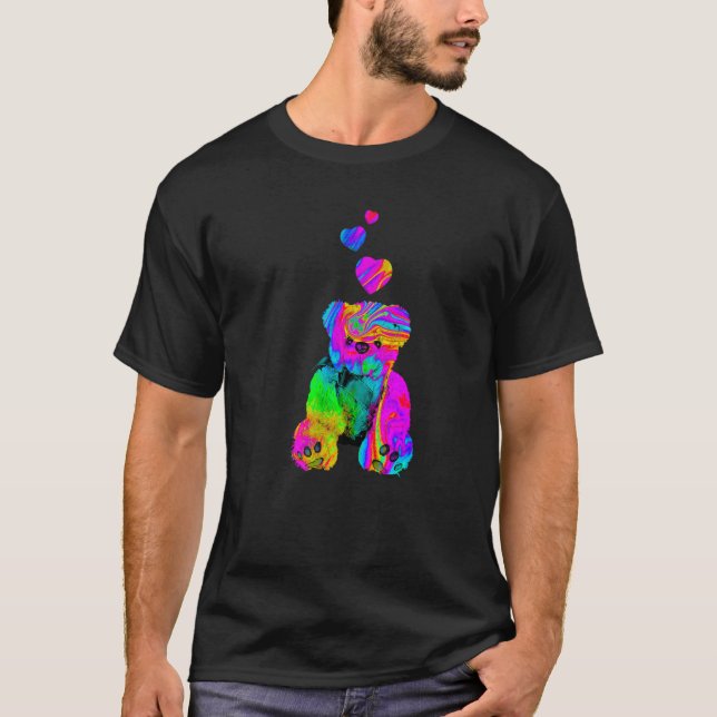 Camiseta Psychedelic Teddy Bear Trippy Colorful Teddy with  (Frente)