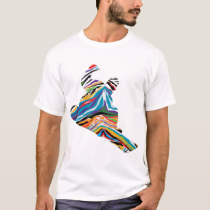Camiseta Psychedelic-Zebra-Snowboarder
