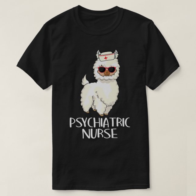 Camiseta Psychiatric Nurse Llama Rn Mental Health Psych Nur (Frente do Design)
