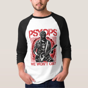 Camiseta PSYOPS raglan tee - vermelho